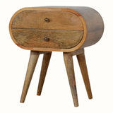 Merrill 2 Drawer Bedside Table, Medium - Natural Bedside Tables - Bokel Home