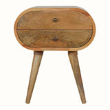 Merrill 2 Drawer Bedside Table, Medium - Natural Bedside Tables - Bokel Home