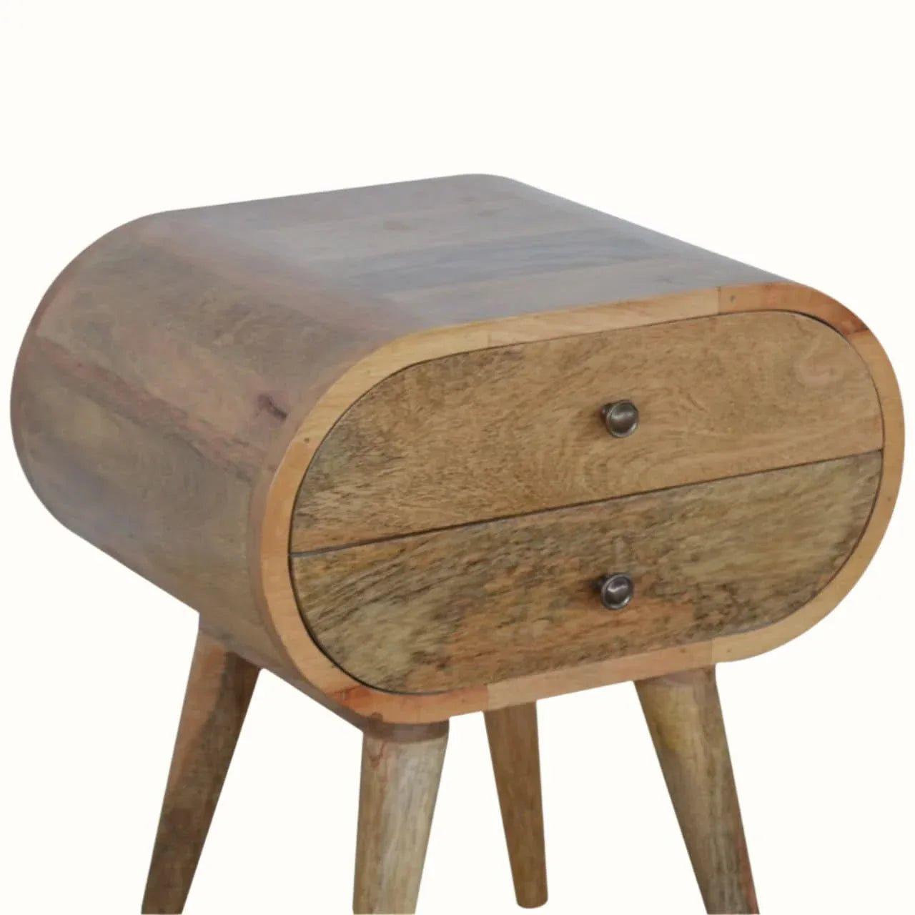 Merrill 2 Drawer Bedside Table, Medium - Natural Bedside Tables - Bokel Home
