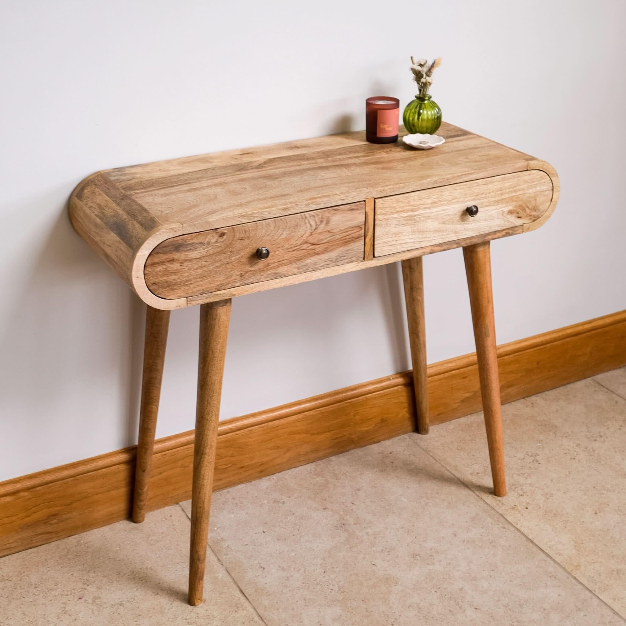 Merrill 2 Drawer Console Table - Natural Console Tables - Bokel Home