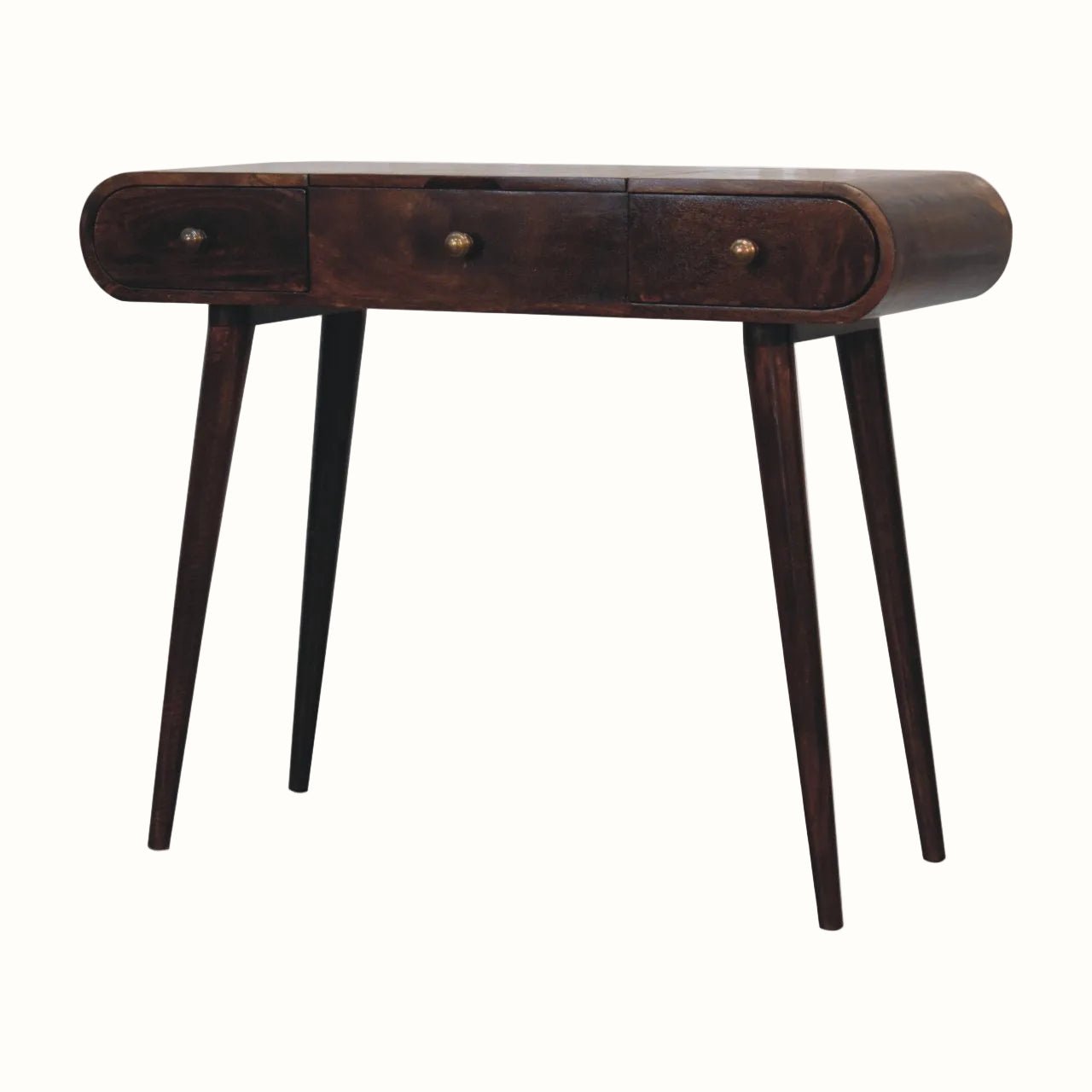 Merrill Dressing Table with Foldable Mirror, Medium - California Walnut Dressing Tables - Bokel Home