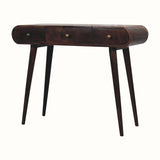 Merrill Dressing Table with Foldable Mirror, Medium - California Walnut Dressing Tables - Bokel Home