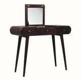 Merrill Dressing Table with Foldable Mirror, Medium - California Walnut Dressing Tables - Bokel Home