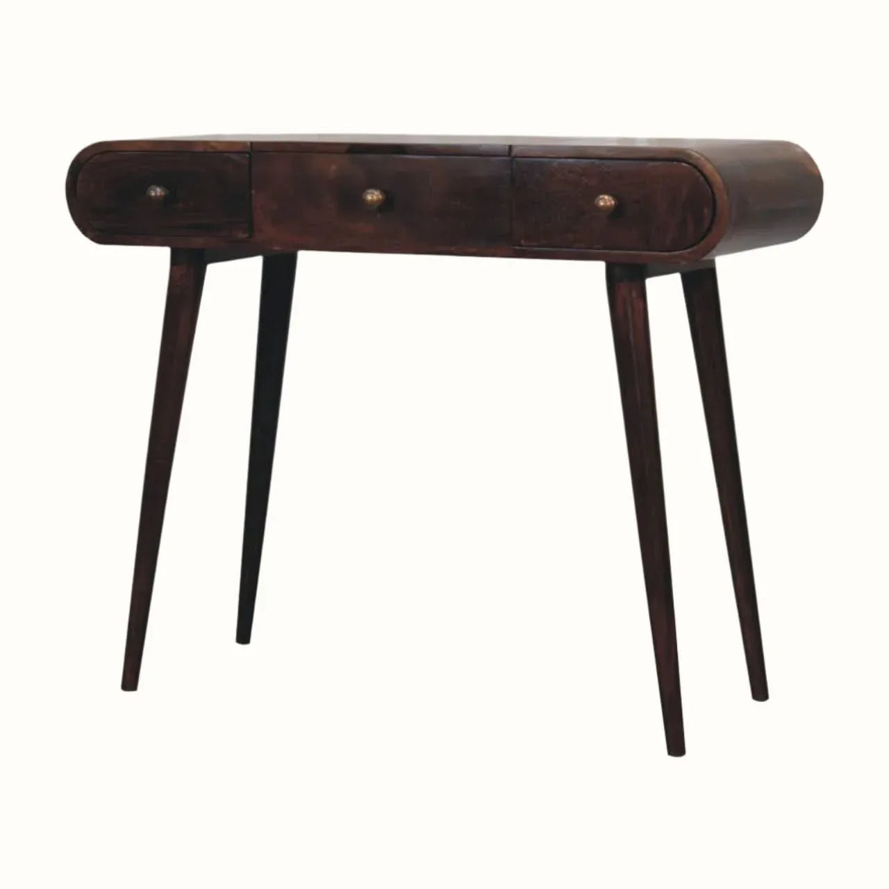 Merrill Dressing Table with Foldable Mirror, Medium - California Walnut Dressing Tables - Bokel Home