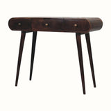 Merrill Dressing Table with Foldable Mirror, Medium - California Walnut Dressing Tables - Bokel Home