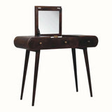 Merrill Dressing Table with Foldable Mirror, Medium - California Walnut Dressing Tables - Bokel Home