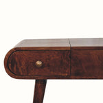 Merrill Dressing Table with Foldable Mirror, Medium - California Walnut Dressing Tables - Bokel Home