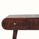 Merrill Dressing Table with Foldable Mirror, Medium - California Walnut Dressing Tables - Bokel Home