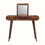 Merrill Dressing Table with Foldable Mirror, Medium - Chestnut Dressing Tables - Bokel Home