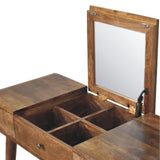 Merrill Dressing Table with Foldable Mirror, Medium - Classic Grey Dressing Tables - Bokel Home