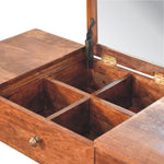 Merrill Dressing Table with Foldable Mirror, Medium - Honey Caramel Dressing Tables - Bokel Home