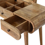 Merrill Dressing Table with Foldable Mirror, Medium - Natural Dressing Tables - Bokel Home