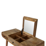 Merrill Dressing Table with Foldable Mirror, Medium - Natural Dressing Tables - Bokel Home