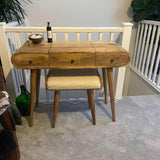 Merrill Dressing Table with Foldable Mirror, Medium - Natural Dressing Tables - Bokel Home