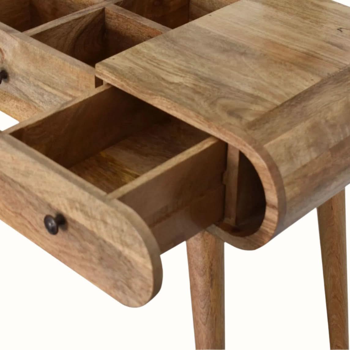 Merrill Dressing Table with Foldable Mirror, Medium - Natural Dressing Tables - Bokel Home