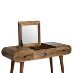 Merrill Dressing Table with Foldable Mirror, Medium - Natural Dressing Tables - Bokel Home