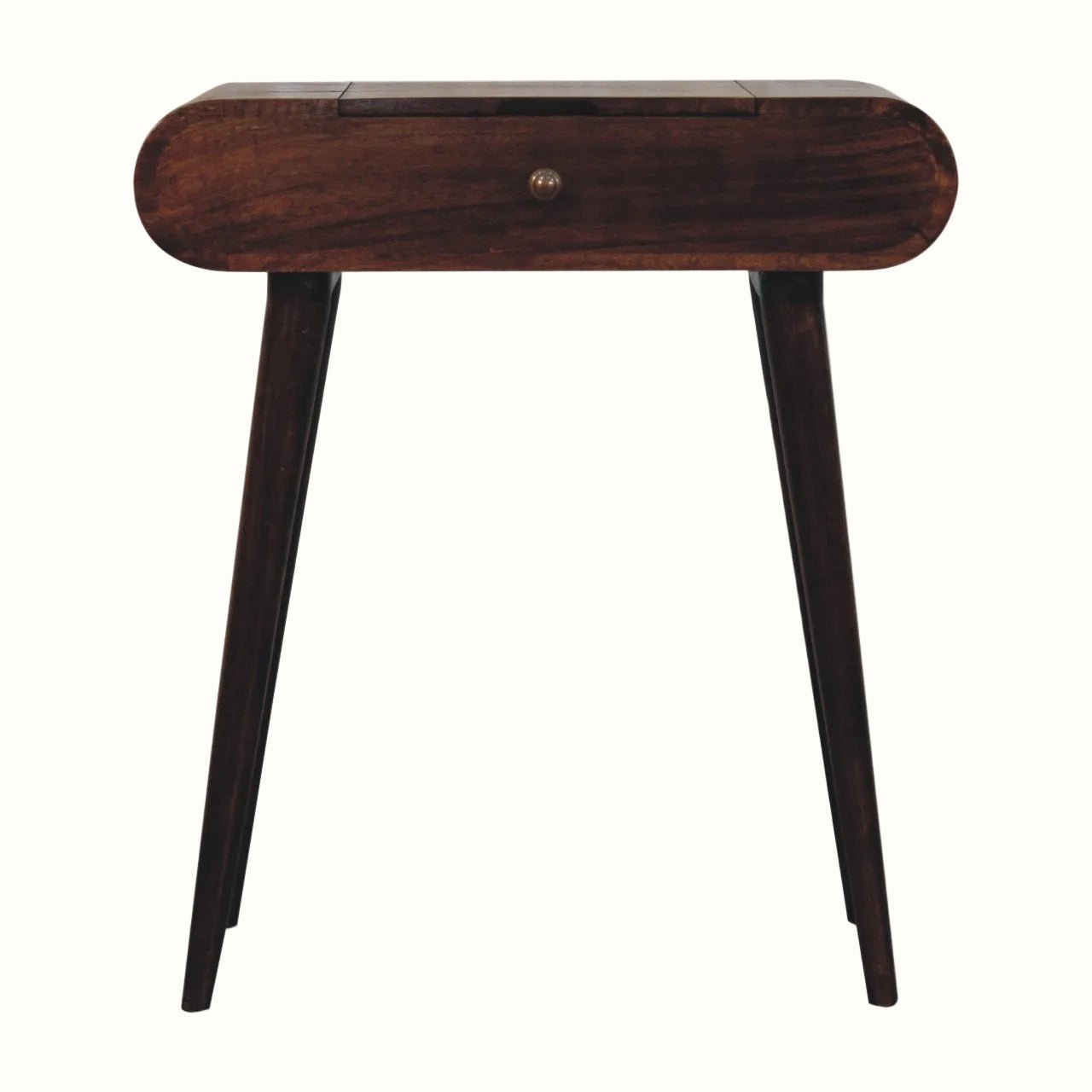 Merrill Dressing Table with Foldable Mirror, Small - California Walnut Dressing Tables - Bokel Home