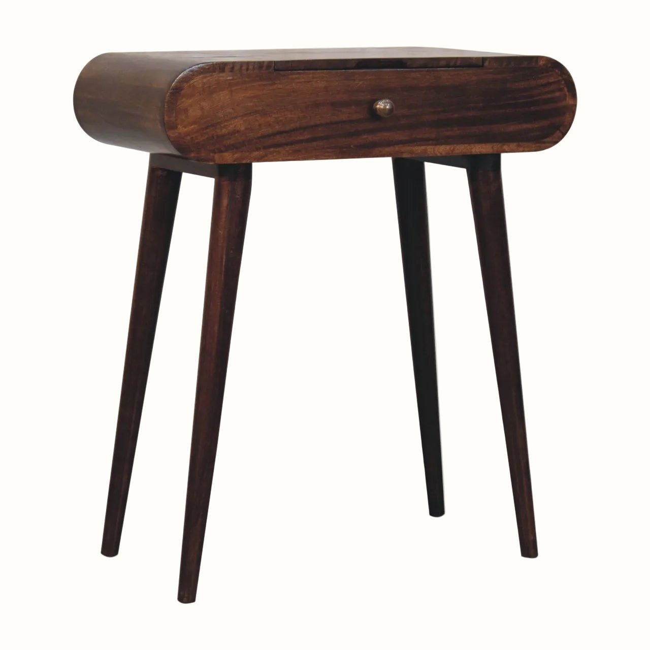 Merrill Dressing Table with Foldable Mirror, Small - California Walnut Dressing Tables - Bokel Home