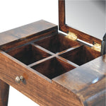 Merrill Dressing Table with Foldable Mirror, Small - California Walnut Dressing Tables - Bokel Home