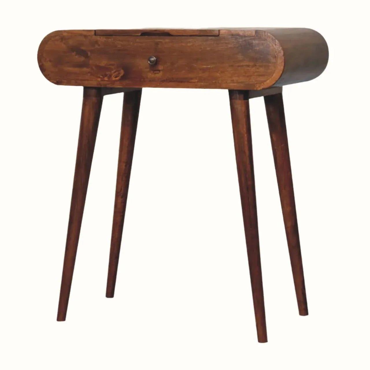 Merrill Dressing Table with Foldable Mirror, Small - Chestnut Dressing Tables - Bokel Home