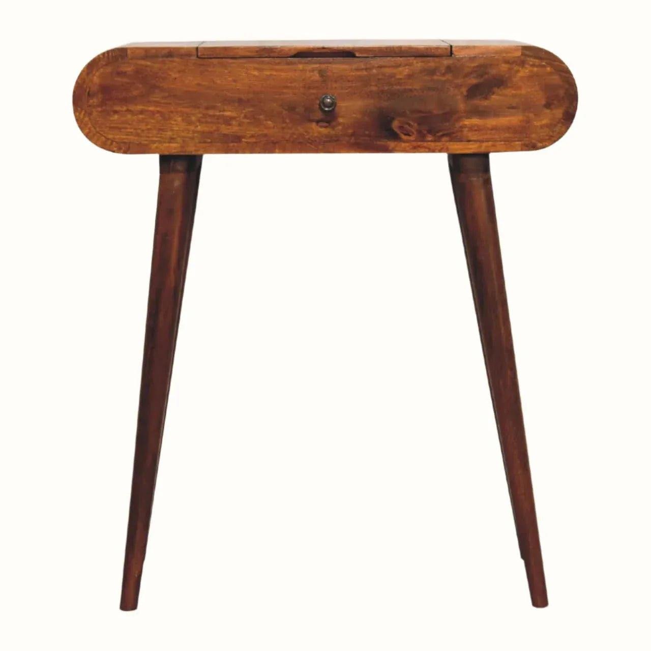 Merrill Dressing Table with Foldable Mirror, Small - Chestnut Dressing Tables - Bokel Home