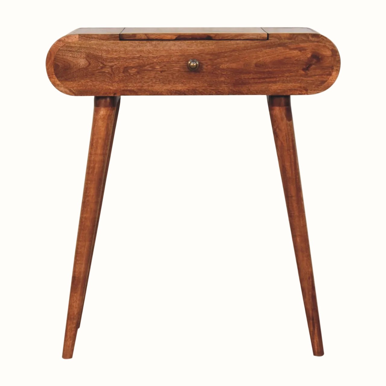 Merrill Dressing Table with Foldable Mirror, Small - Honey Caramel Dressing Tables - Bokel Home
