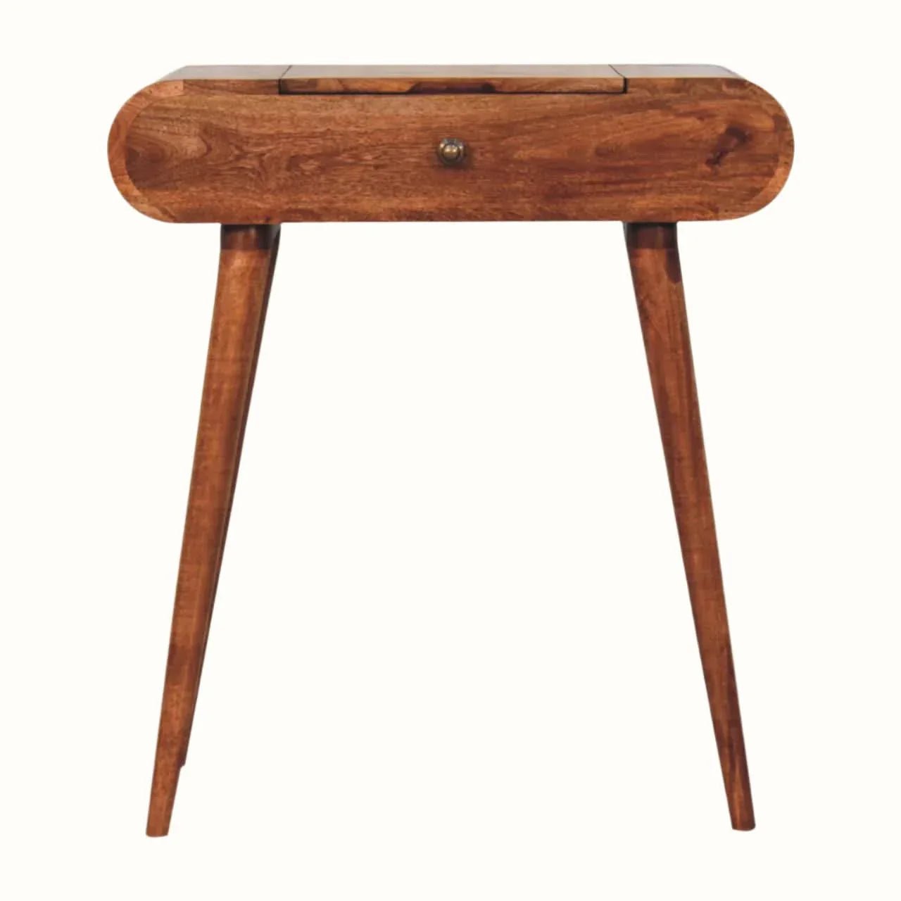 Merrill Dressing Table with Foldable Mirror, Small - Honey Caramel Dressing Tables - Bokel Home