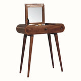 Merrill Dressing Table with Foldable Mirror, Small - Honey Caramel Dressing Tables - Bokel Home