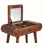 Merrill Dressing Table with Foldable Mirror, Small - Honey Caramel Dressing Tables - Bokel Home