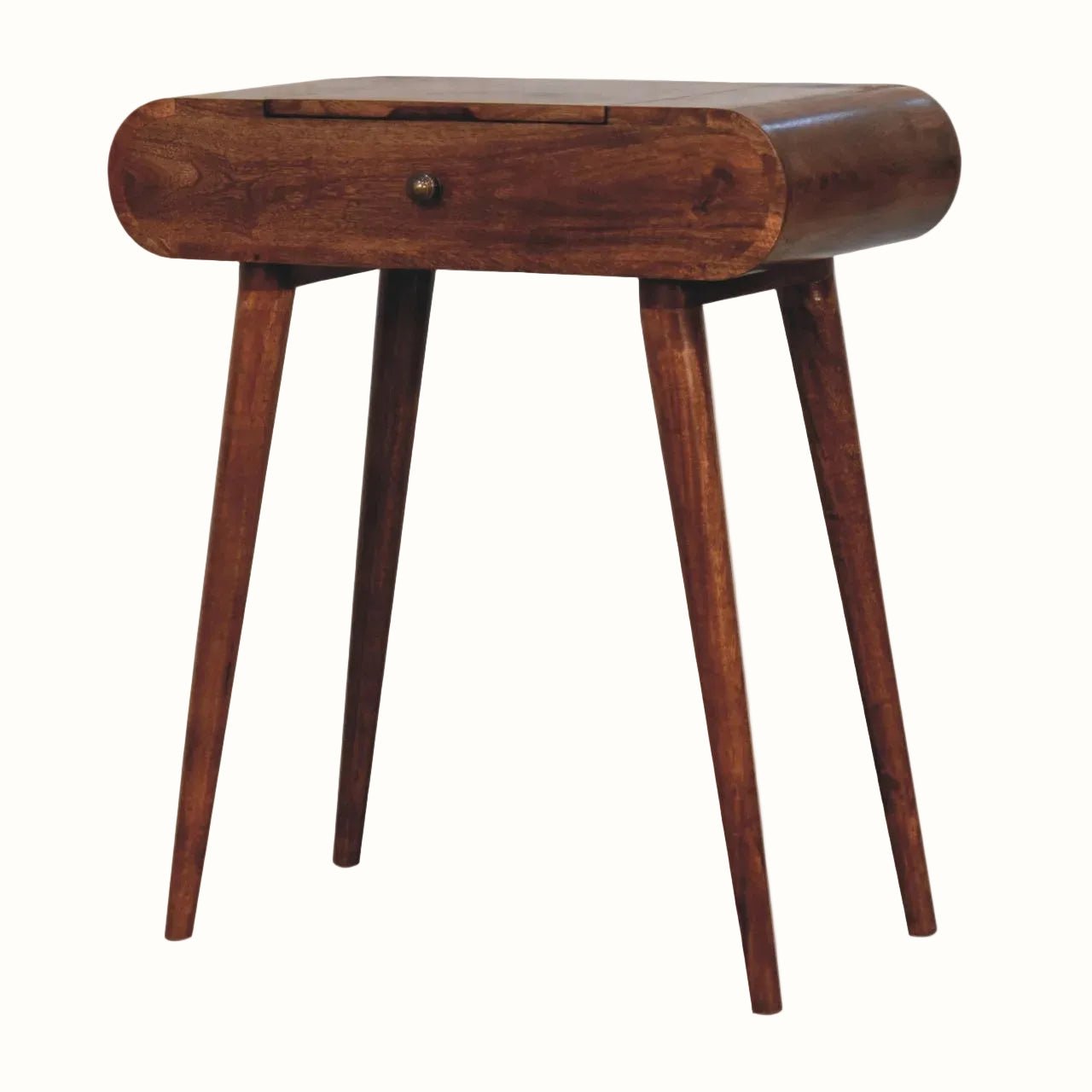 Merrill Dressing Table with Foldable Mirror, Small - Honey Caramel Dressing Tables - Bokel Home