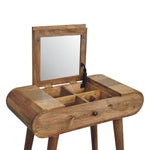 Merrill Dressing Table with Foldable Mirror, Small - Natural Dressing Tables - Bokel Home