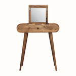 Merrill Dressing Table with Foldable Mirror, Small - Natural Dressing Tables - Bokel Home