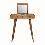 Merrill Dressing Table with Foldable Mirror, Small - Natural Dressing Tables - Bokel Home