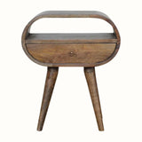 Merrill Open Bedside Table, Medium - Grey Wash Bedside Tables - Bokel Home