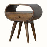 Merrill Open Bedside Table, Medium - Grey Wash Bedside Tables - Bokel Home