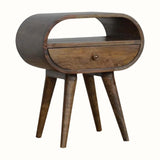 Merrill Open Bedside Table, Medium - Grey Wash Bedside Tables - Bokel Home