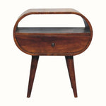 Merrill Open Bedside Table with 1 Drawer, Large - Chestnut Bedside Tables - Bokel Home