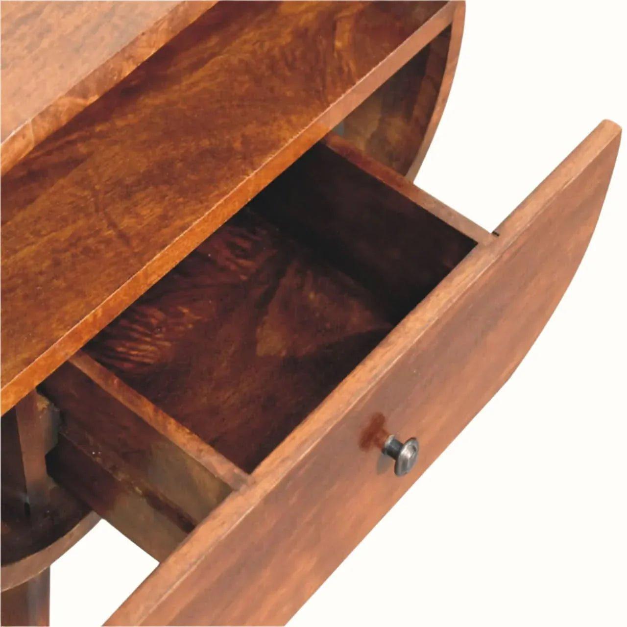 Merrill Open Bedside Table with 1 Drawer, Large - Chestnut Bedside Tables - Bokel Home