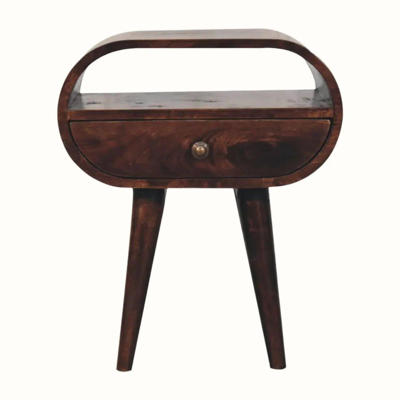 Merrill Open Bedside Table with 1 Drawer, Medium - California Walnut Bedside Tables - Bokel Home