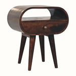 Merrill Open Bedside Table with 1 Drawer, Medium - California Walnut Bedside Tables - Bokel Home