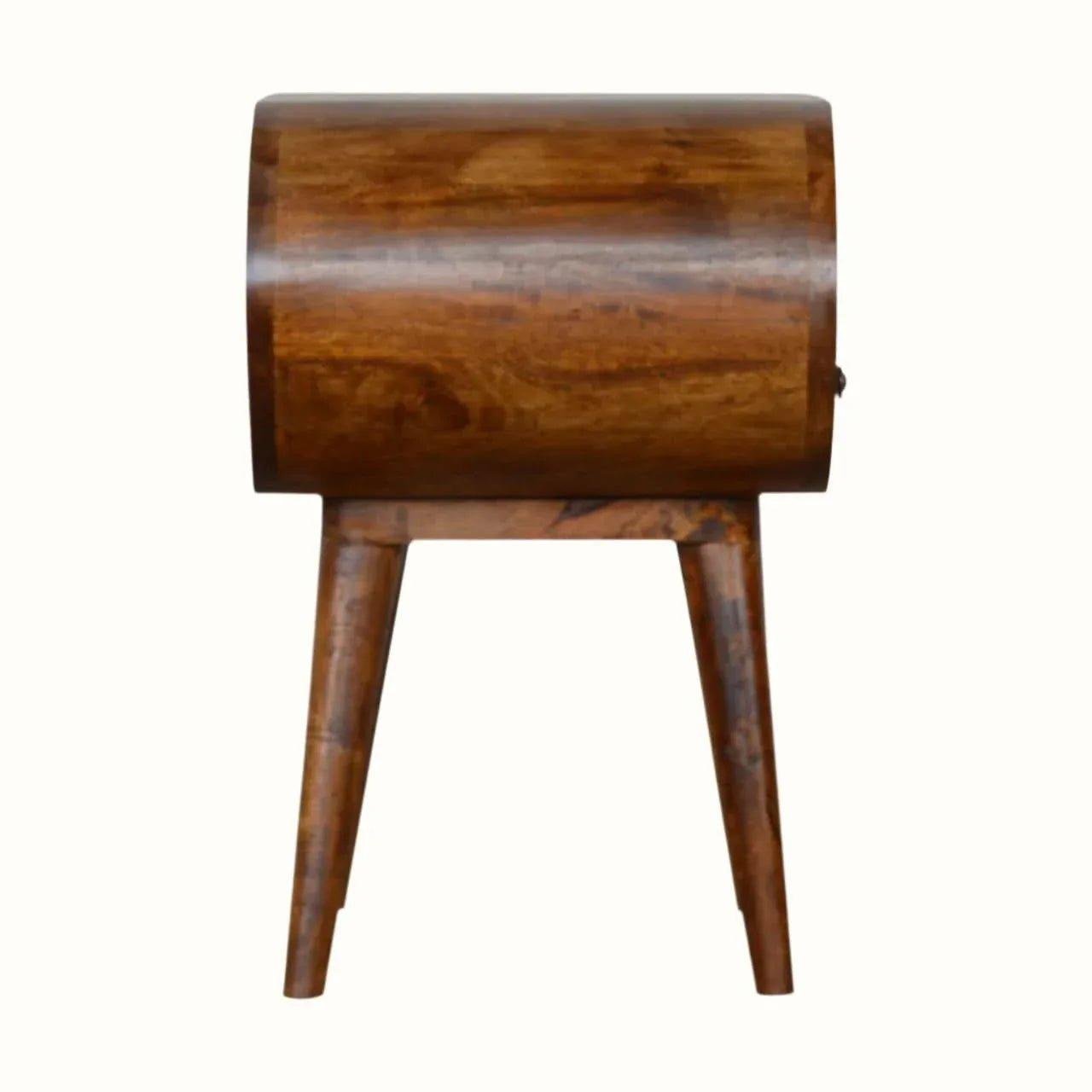 Merrill Open Bedside Table with 1 Drawer, Medium - Chestnut Bedside Tables - Bokel Home
