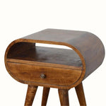 Merrill Open Bedside Table with 1 Drawer, Medium - Chestnut Bedside Tables - Bokel Home