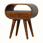 Merrill Open Bedside Table with 1 Drawer, Medium - Chestnut Bedside Tables - Bokel Home