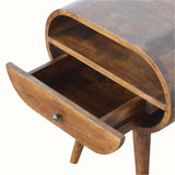 Merrill Open Bedside Table with 1 Drawer, Medium - Chestnut Bedside Tables - Bokel Home