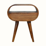 Merrill Open Bedside Table with 1 Drawer, Medium - Chestnut Bedside Tables - Bokel Home