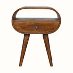 Merrill Open Bedside Table with 1 Drawer, Medium - Chestnut Bedside Tables - Bokel Home