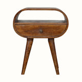 Merrill Open Bedside Table with 1 Drawer, Medium - Chestnut Bedside Tables - Bokel Home
