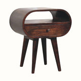 Merrill Open Bedside Table with 1 Drawer, Medium - Light Walnut Bedside Tables - Bokel Home