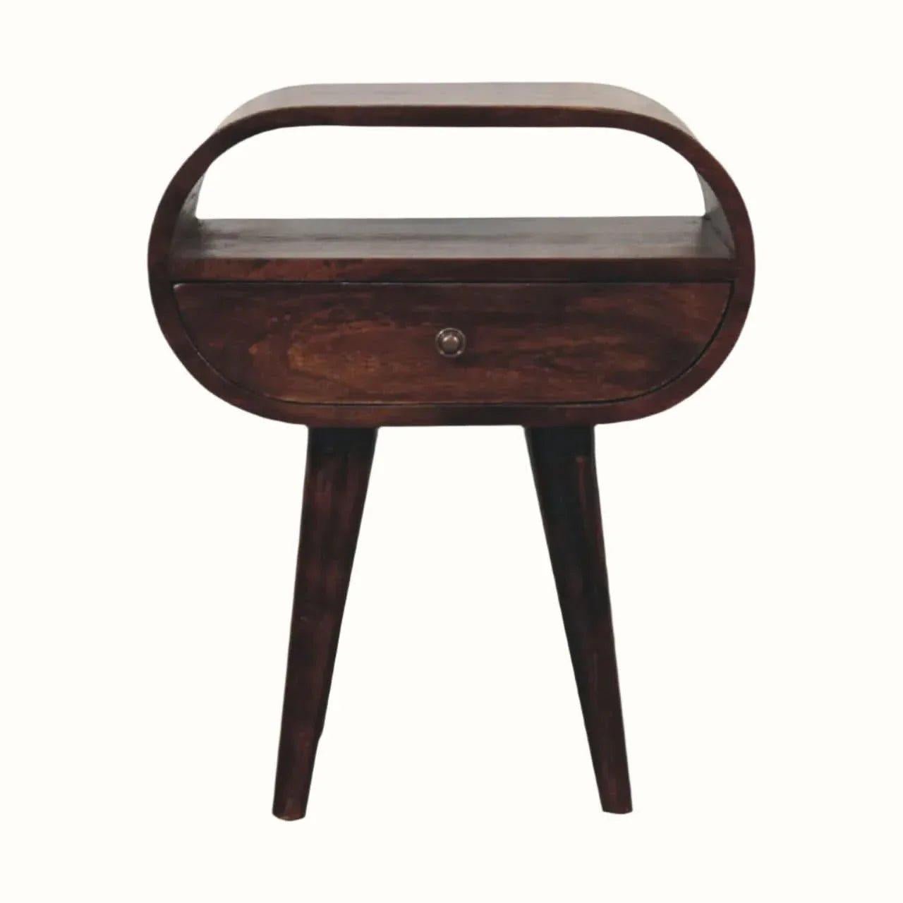 Merrill Open Bedside Table with 1 Drawer, Medium - Light Walnut Bedside Tables - Bokel Home