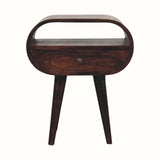 Merrill Open Bedside Table with 1 Drawer, Medium - Light Walnut Bedside Tables - Bokel Home